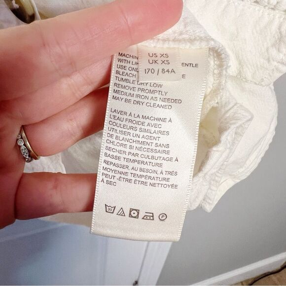 Free People Louisa shirt jacket cream Size XS Linen Blend Lace oversized - Picture 11 of 12